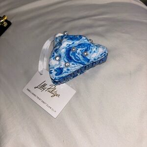 Lilly Pulitzer Blue Swirl Pearl Hair Clip Claw, Twist Knot Clip NWT